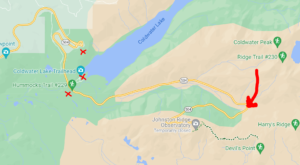 Map of washout location and proposed 3rd rest stop locations